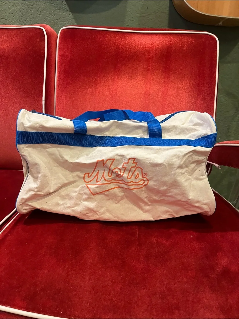 Official Mets duffel from game day at Shea Stadium